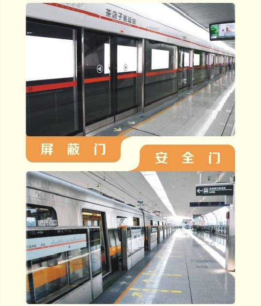 列车开门时请勿触碰车门谨防被夹,被夹在安全门和车门之间