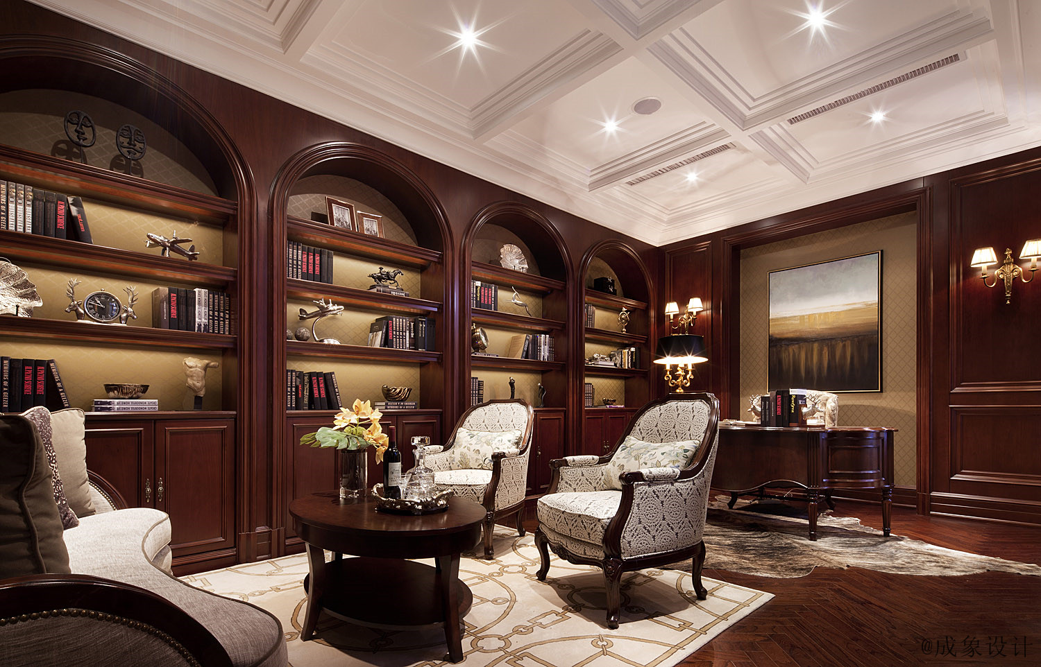 法式庄园独栋别墅装修设计效果图,高大上的欧式风格别墅设计