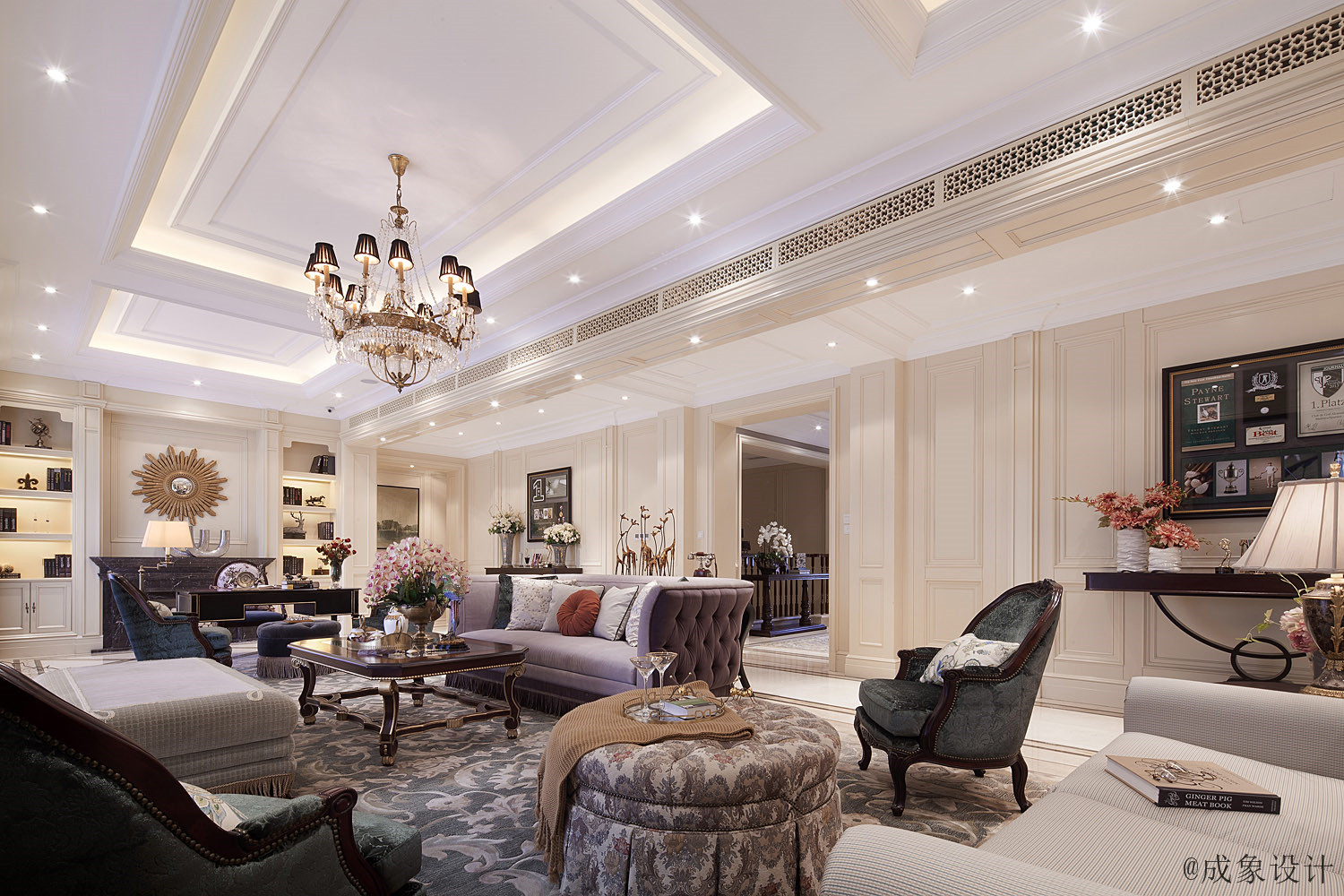 法式庄园独栋别墅装修设计效果图,高大上的欧式风格别墅设计