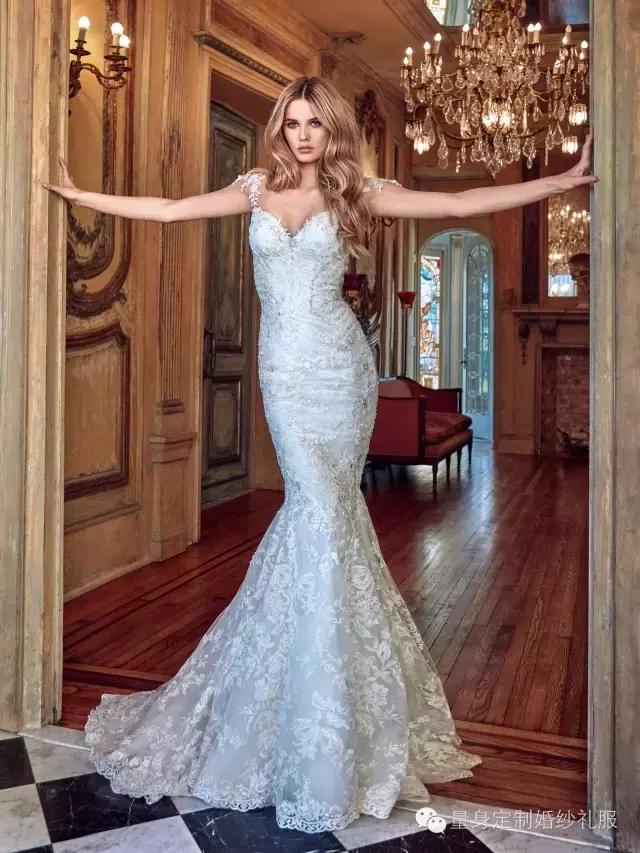适合宽肩的婚纱,23款一字肩婚纱