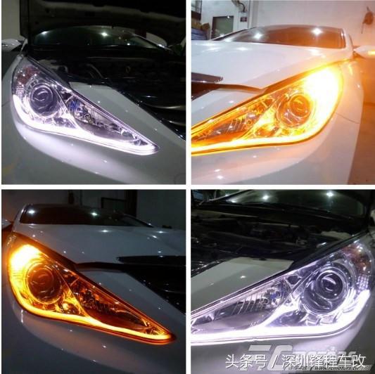 索纳塔八代灯光改装视频,九代北京现代索纳塔夜晚灯光效果