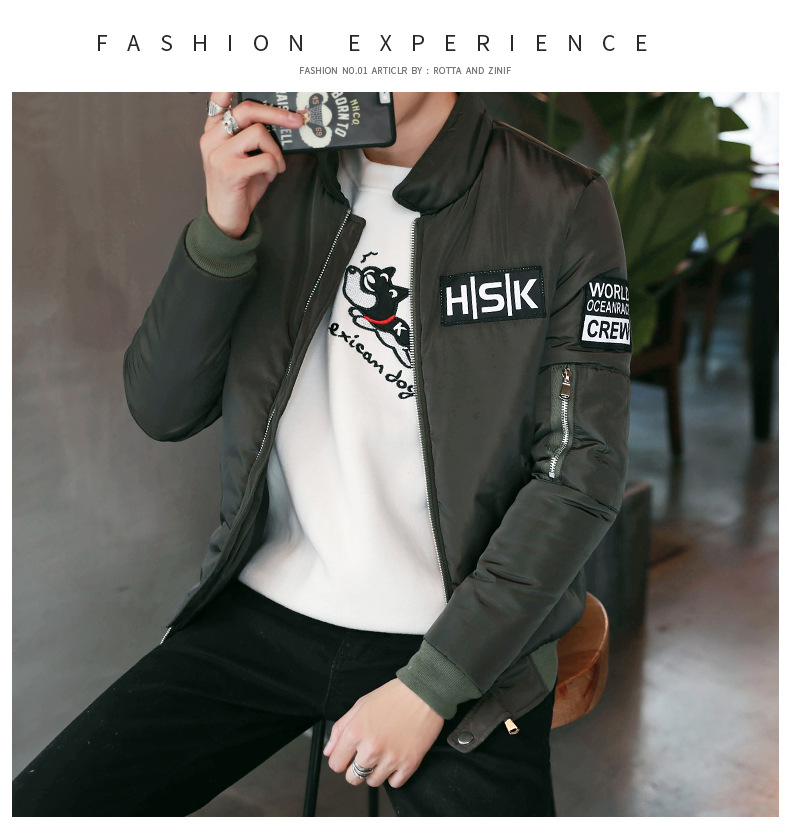 棒球领加厚棉服外套，冬日下的阳光型男