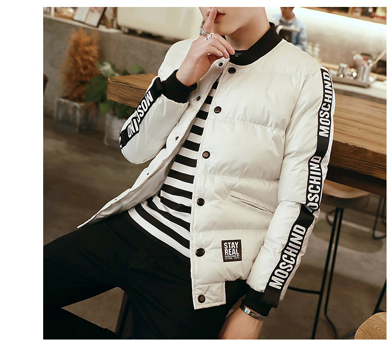 棒球领加厚棉服外套，冬日下的阳光型男