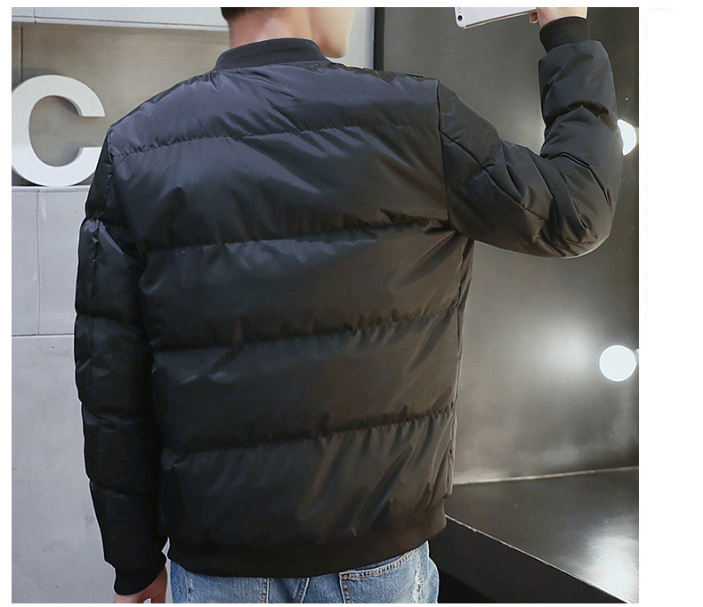 棒球领加厚棉服外套，冬日下的阳光型男