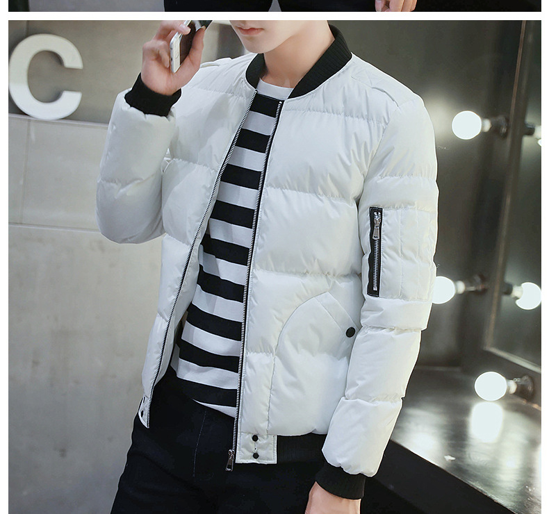 棒球领加厚棉服外套，冬日下的阳光型男