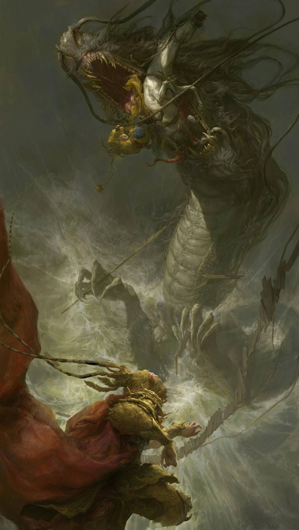 12岁画的孙悟空绘画图片,20几年的绘画功底都用上了