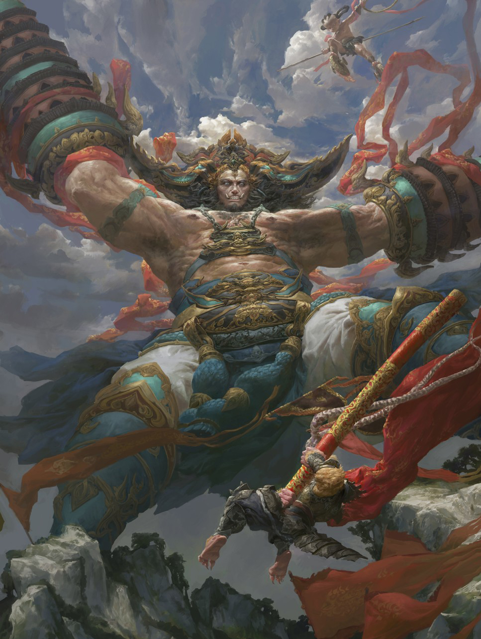 12岁画的孙悟空绘画图片,20几年的绘画功底都用上了