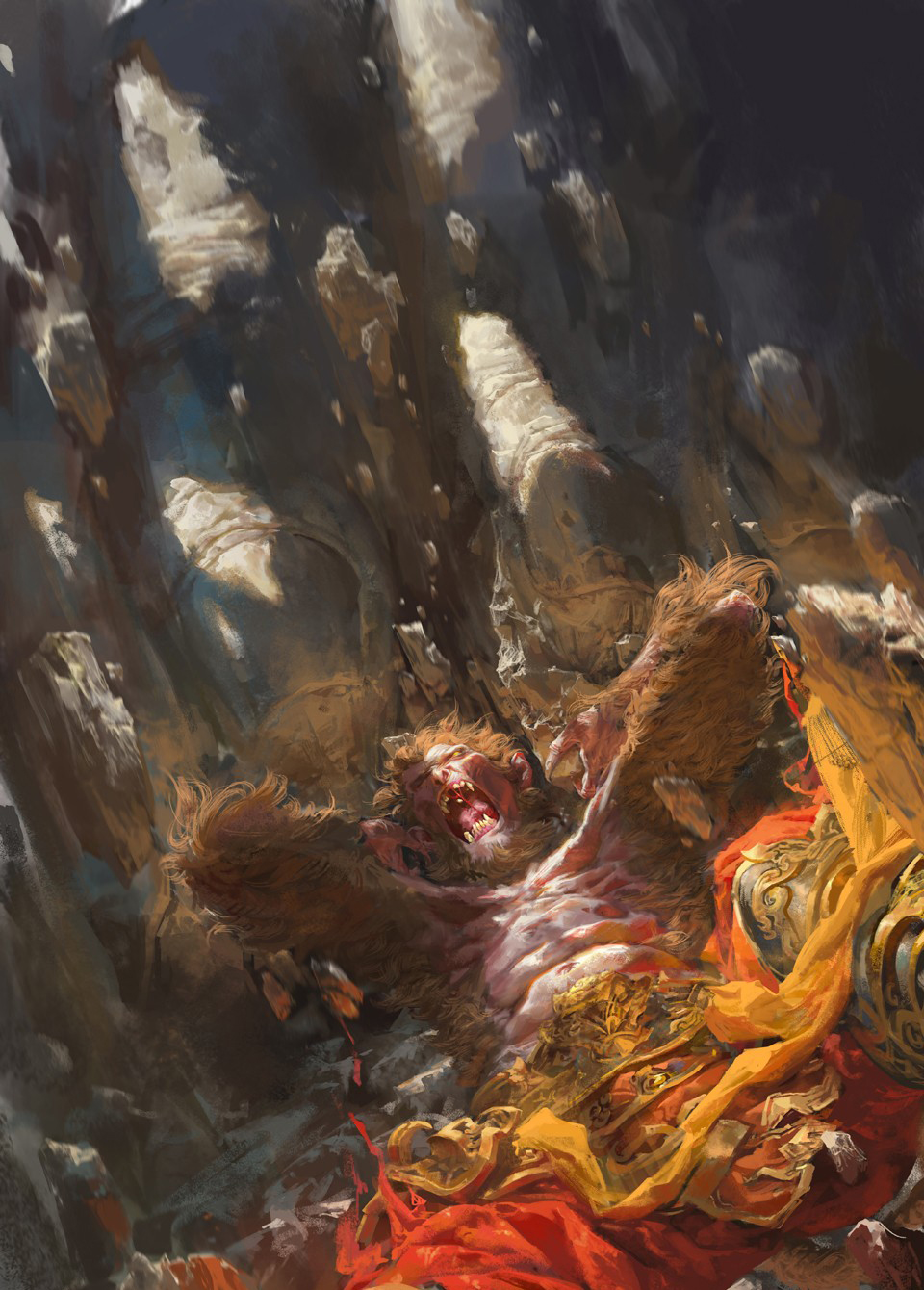 12岁画的孙悟空绘画图片,20几年的绘画功底都用上了