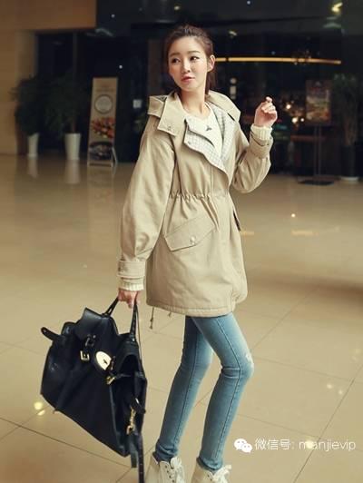 棉服外套小清新风，典型的韩式街头范儿！