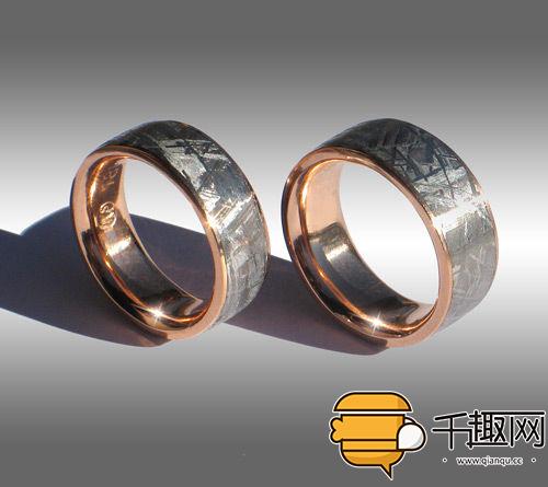 陨石款男戒指,陨石原石戒指男款