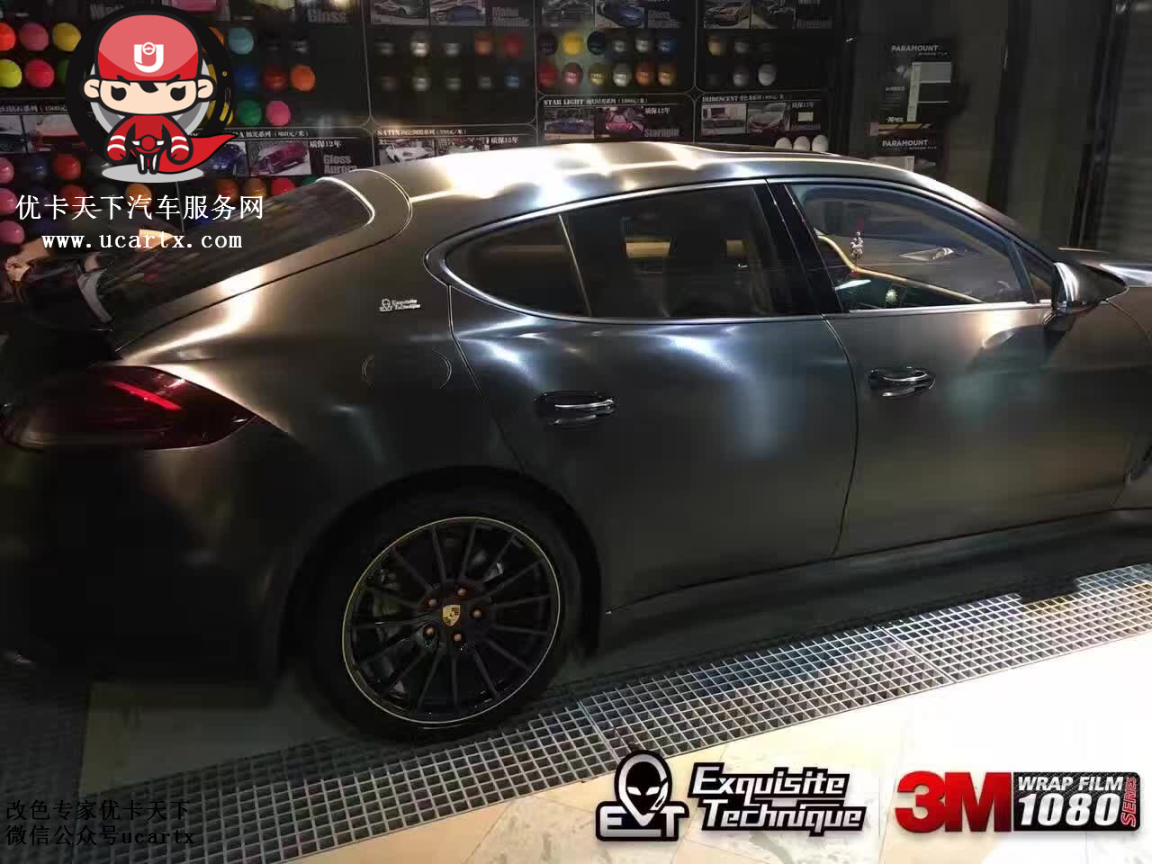 保时捷panamera装贴高亮水晶白,保时捷panamera迷彩贴膜