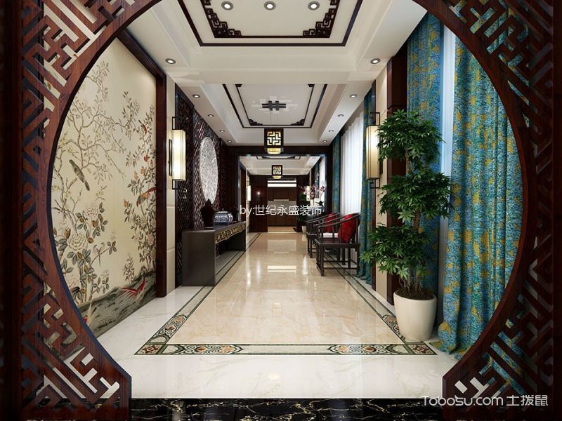 中式客厅隔断花格带柜,郑州中式花格隔断屏风