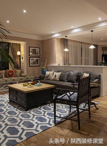 140平现代混搭风,140平轻奢新中式混搭