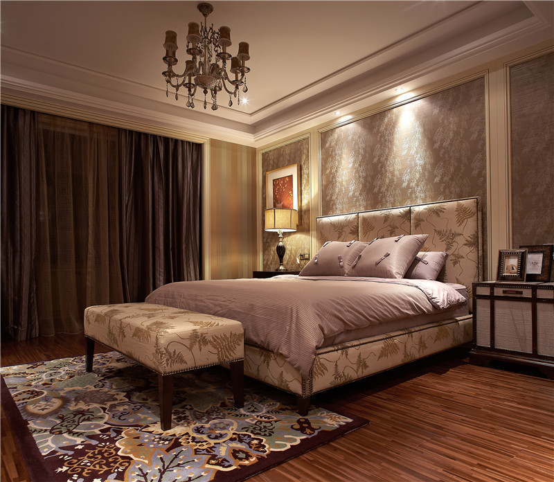 405平新中式轻奢别墅装修效果图,140平方别墅中式楼梯装修效果图