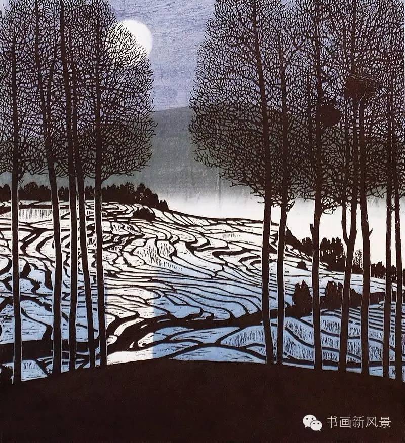 最美套色木刻版画,水印套色木刻的制作方法