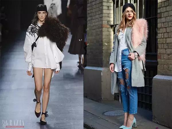 这天不冷不热,适合撩条毛披肩上!