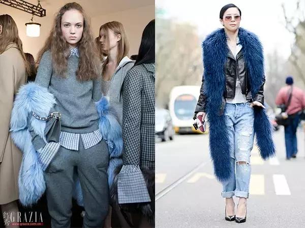 这天不冷不热,适合撩条毛披肩上!