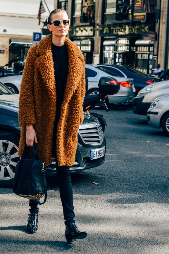 泰迪熊外套穿搭,超好看泰迪熊外套