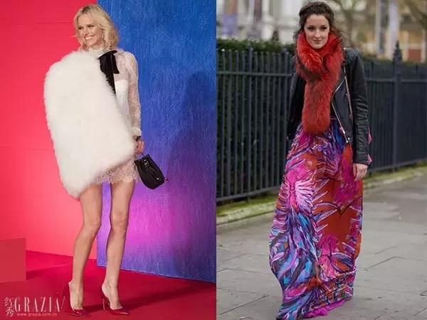 这天不冷不热,适合撩条毛披肩上!