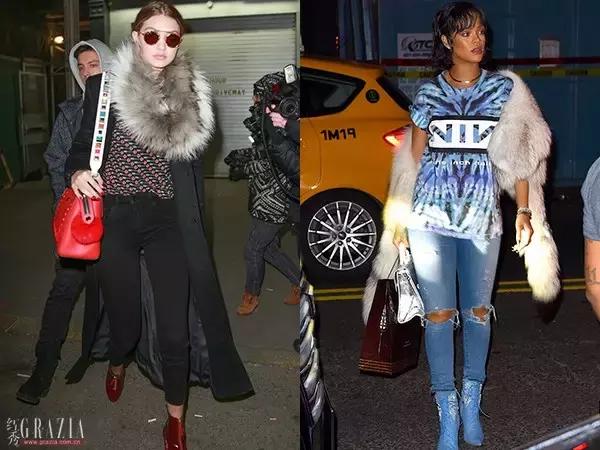 这天不冷不热,适合撩条毛披肩上!