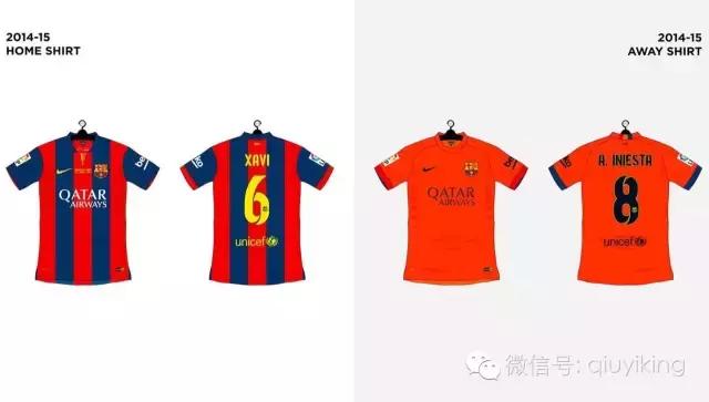 耐克巴萨2014,耐克球衣发展史