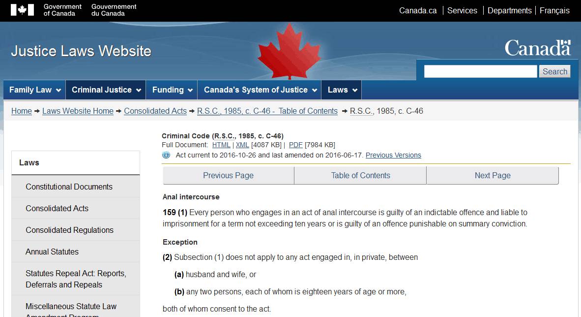 万万没想到!加拿大竟然有条针对*菊爆**的刑法,如今要被废除了。。。