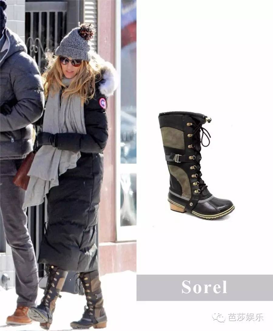 袁姗姗穿过膝长靴街拍,袁姗姗滑雪穿的浅粉色羽绒服