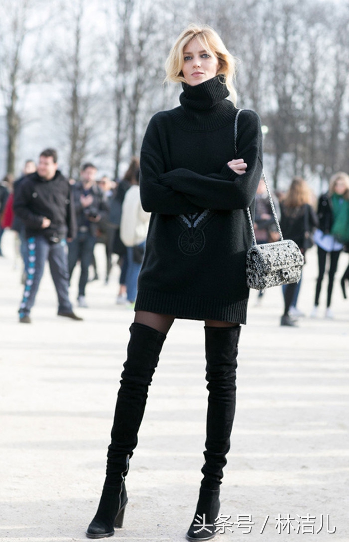 杨幂刘亦菲同款靴子,刘亦菲同款长筒靴搭配