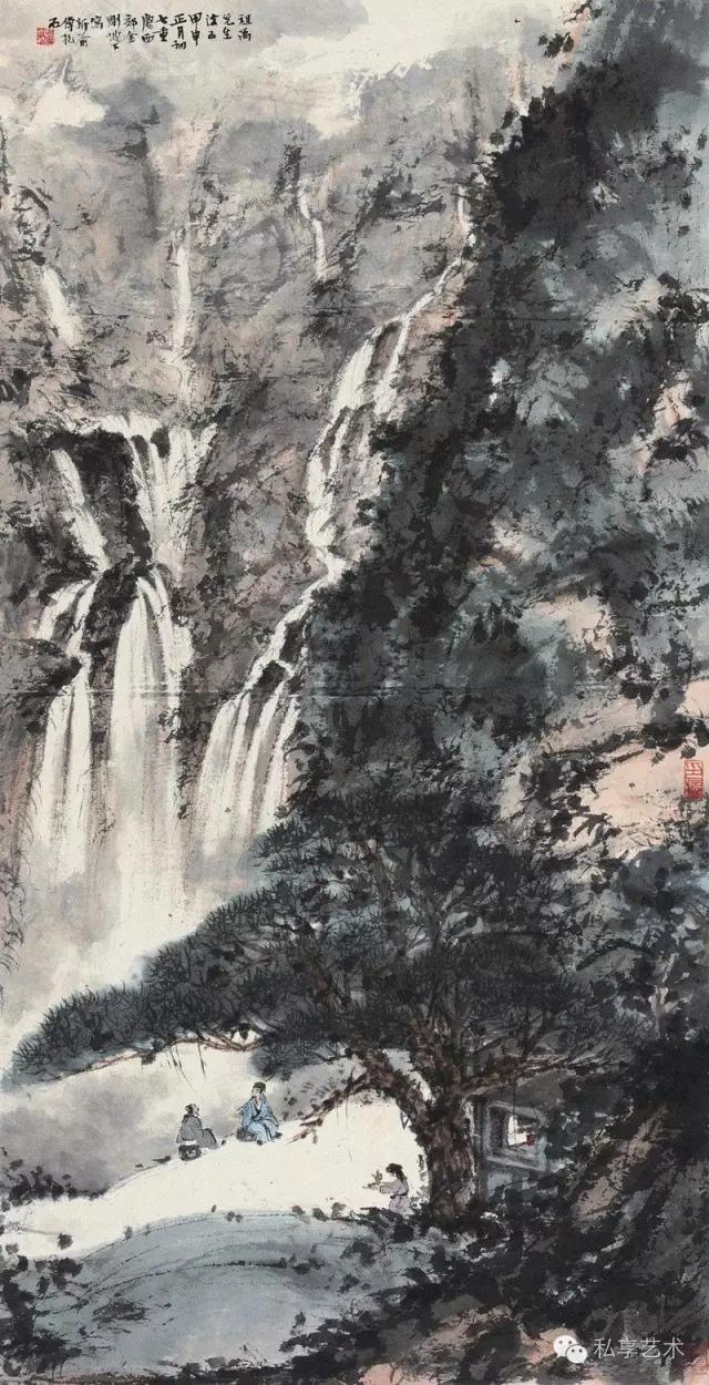 傅抱石与中国画教学,傅抱石泼墨山水画法