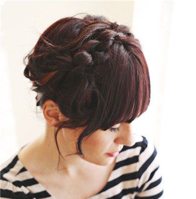 适合盘发的卷发发型,2021最洋气中短发型盘发