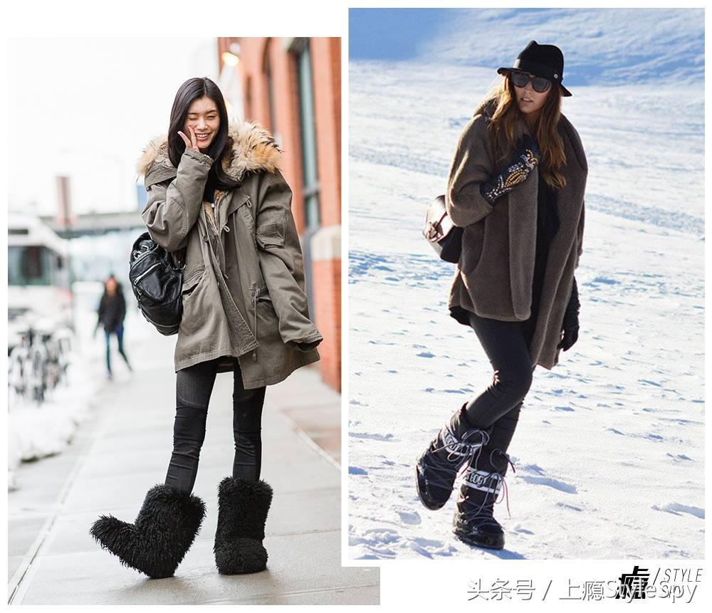 穿着不臃肿的雪地靴,雪地靴怎么穿不胖