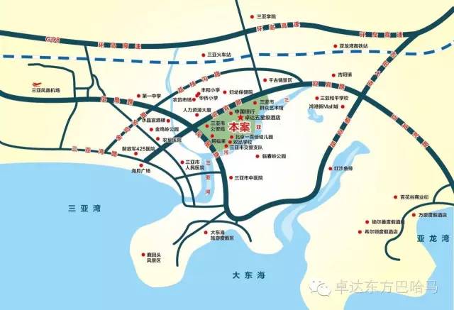三亚卓达东方巴哈马小区地图,三亚性价比高的房子100平三房两厅