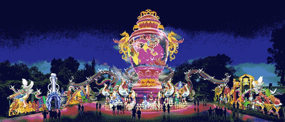 鸡年灯会视频,大唐芙蓉园鸡年灯会夜景