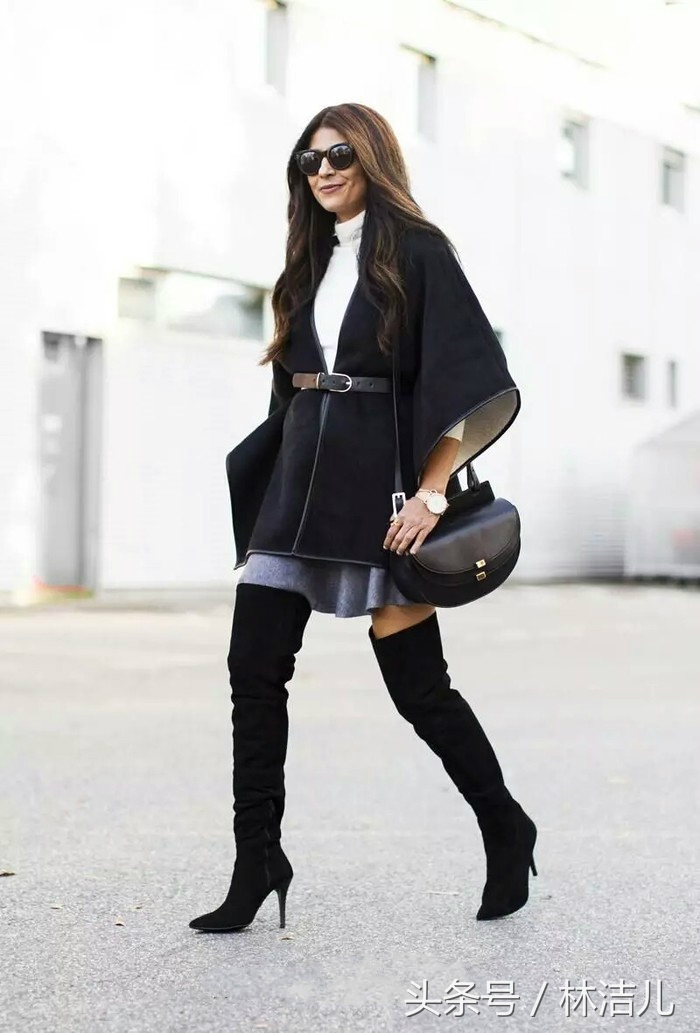 杨幂刘亦菲同款靴子,刘亦菲同款长筒靴搭配