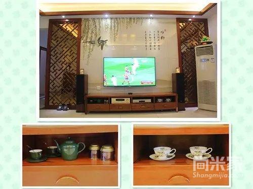 简约中式客厅大白墙装修效果图,现代简约客厅装饰画中式