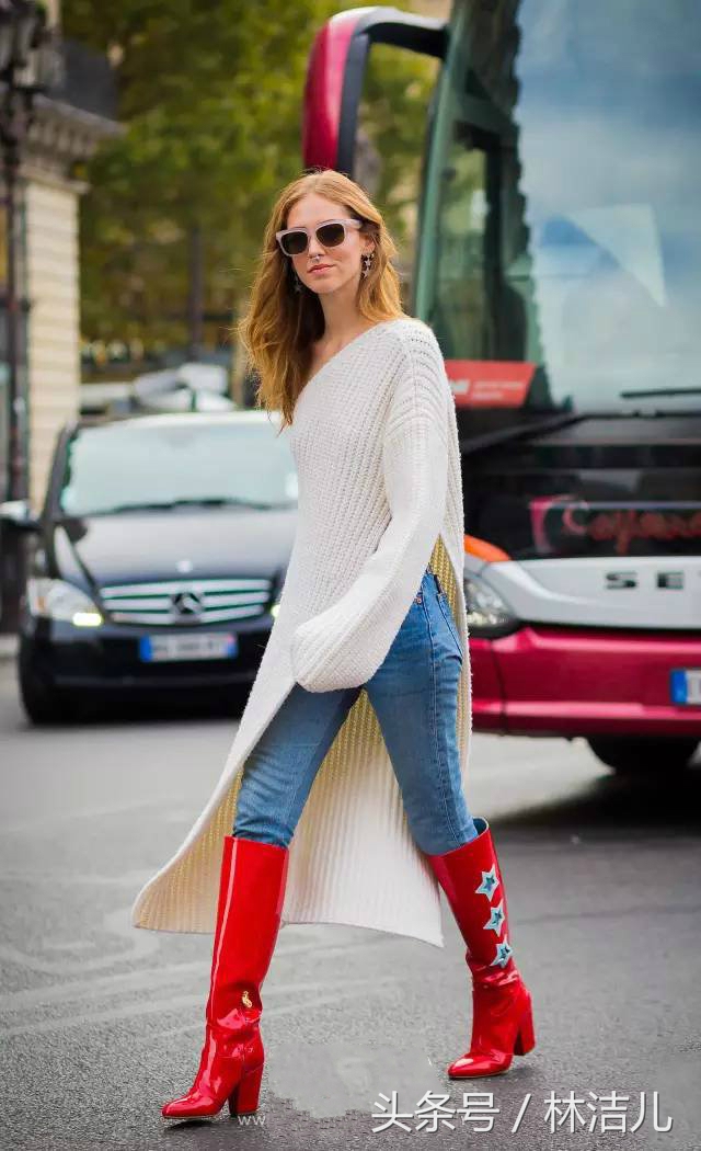 杨幂刘亦菲同款靴子,刘亦菲同款长筒靴搭配