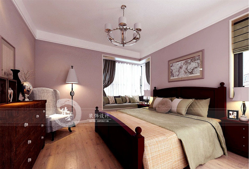 芜湖美式家居风格装修设计案例,芜湖美加印象120平装修