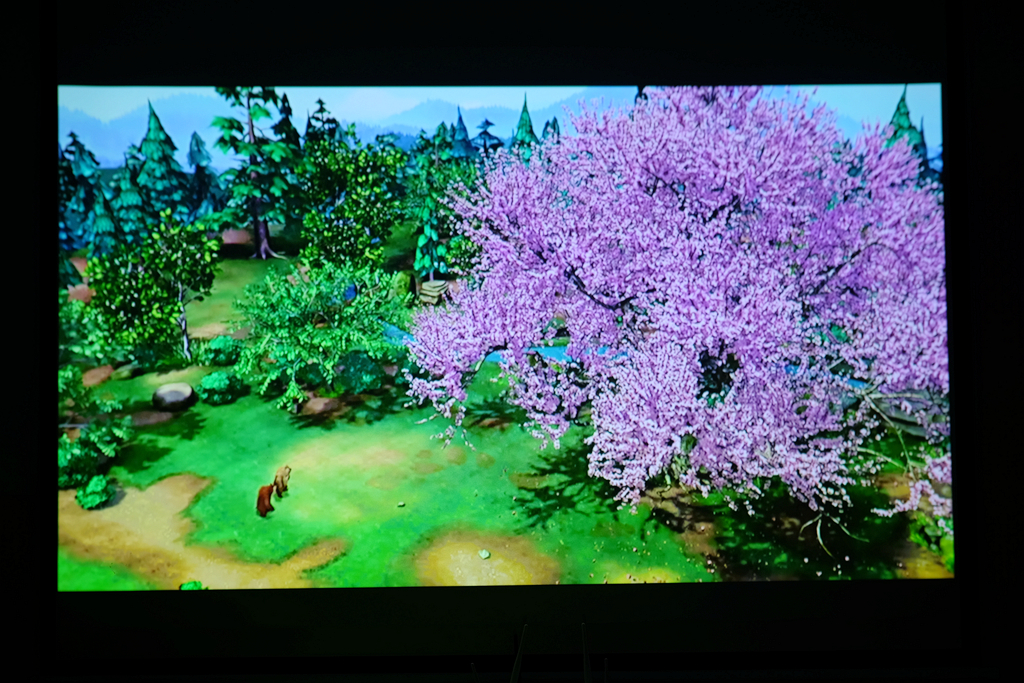 用全高清投影播放4k,300寸的投影观看视频