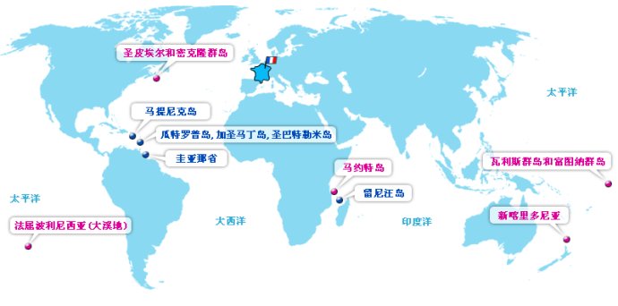 法国行政划分图,法国各个区划分
