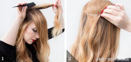 盘发神器花苞头的扎法教程,羊毛卷半花苞头的扎法教程