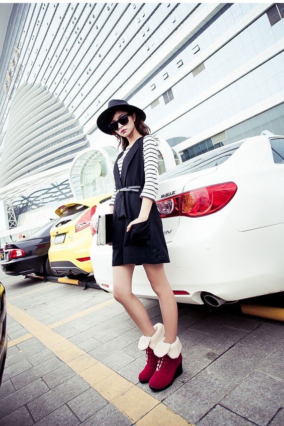 雪地靴也不暖和,冬季保暖高腰雪地靴穿搭