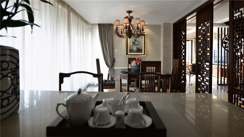 法式别墅红木装修,新中式装修红木家具别墅