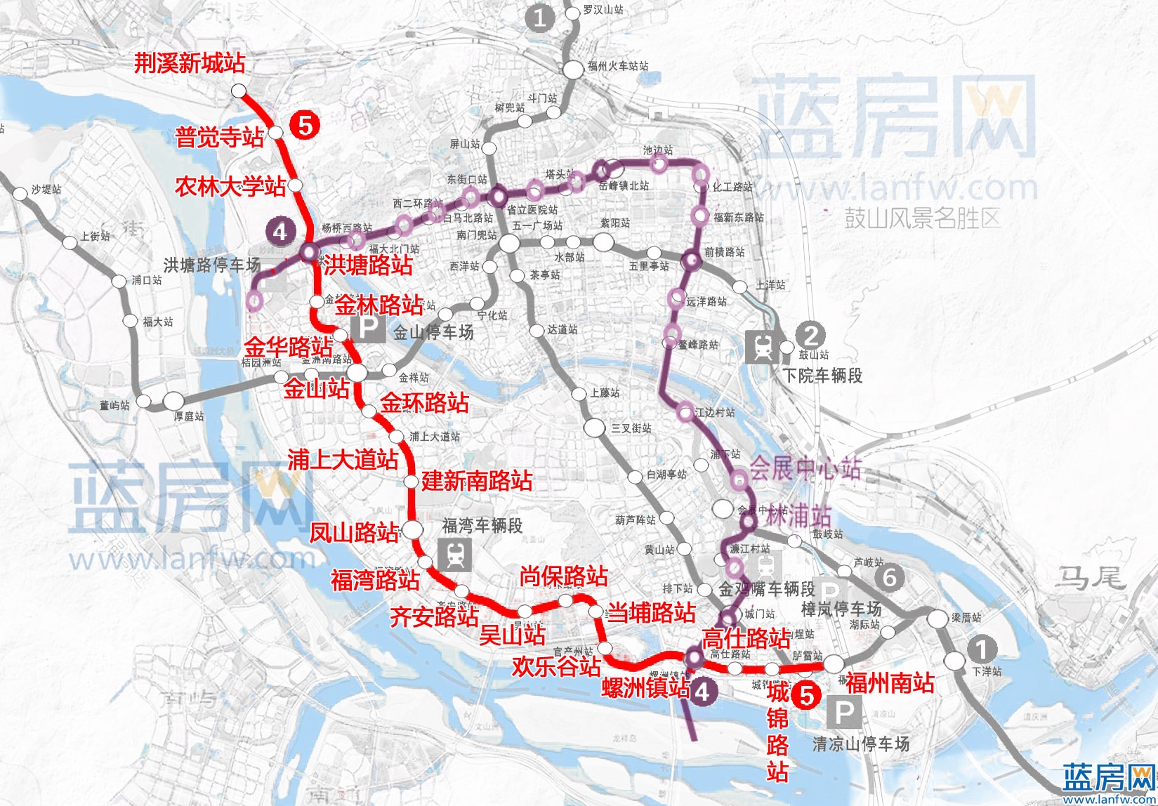 2024年福州开工建设的地铁线路,仓山地铁6号线图