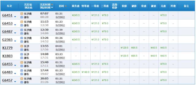 长沙至永州高铁火车时刻表,最新长沙至广州高铁时刻表