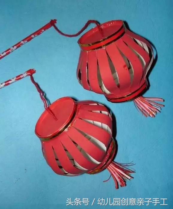 幼儿园元旦手工兔子灯笼制作,卡纸元旦灯笼手工制作幼儿园