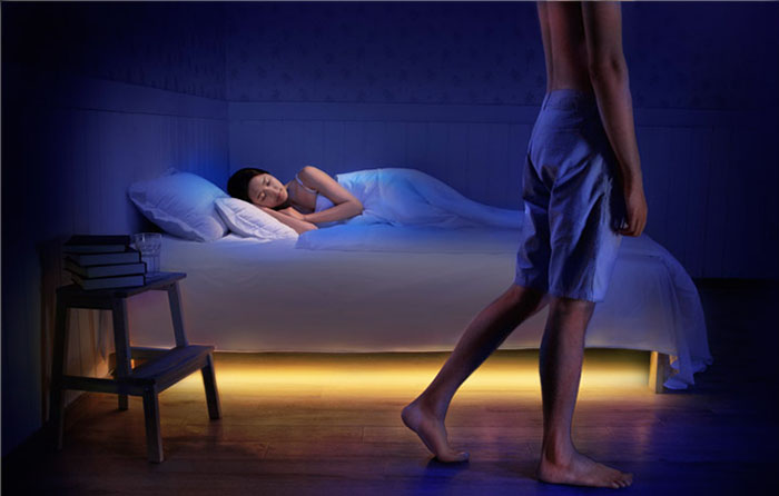 卧室床智能感应灯带,人工智能床灯