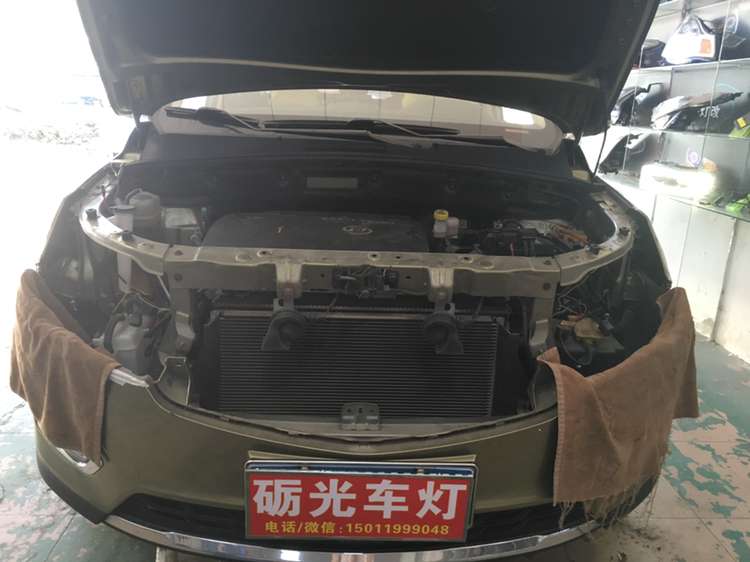 宝骏560原厂大灯广西彤明车灯,宝骏560改led双光透镜路面效果