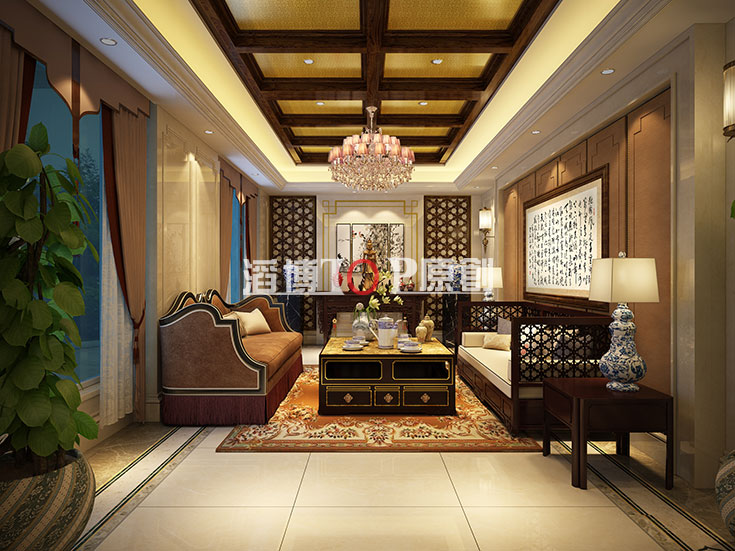 昆明呈贡客厅装修设计案例,昆明别墅装修设计案例