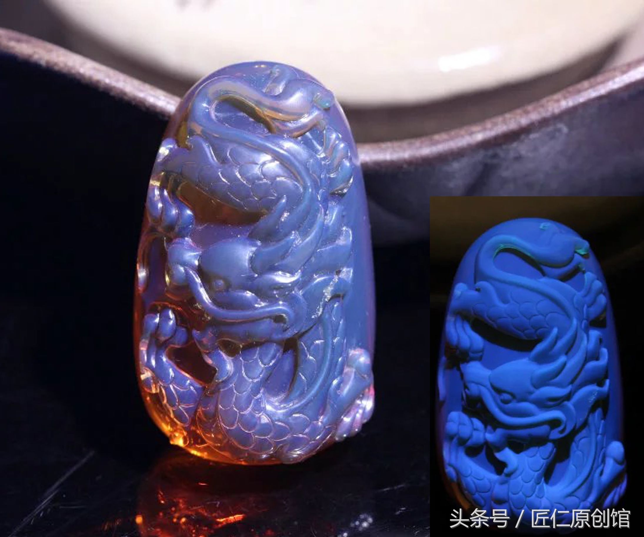 缅珀橘黄变色龙琥珀手串,缅甸棕底变色龙琥珀