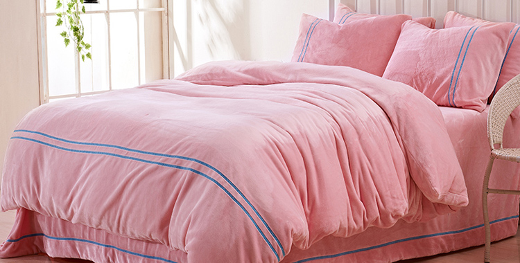 珊瑚绒床上四件套高端品牌直播间,珊瑚绒床上四件套被套1.8米加厚